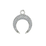 Diamond Crescent Moon Pendant Necklace 18K White Gold - Thenetjeweler