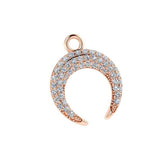 Diamond Crescent Moon Pendant Necklace 18K White Gold - Thenetjeweler