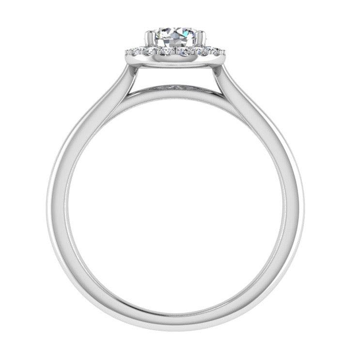 Round Diamond Halo Engagement Ring 18K Gold (0.10 ct. tw) - Thenetjeweler