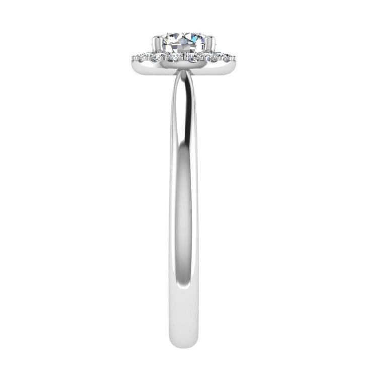 Round Diamond Halo Engagement Ring 18K Gold (0.10 ct. tw) - Thenetjeweler