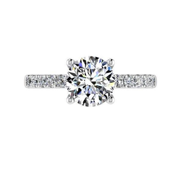 Round Diamond Engagement Ring Side Stones (0.26 ct.tw) - Thenetjeweler