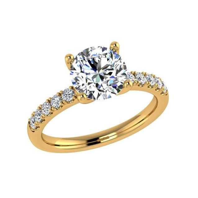Round Diamond Engagement Ring Side Stones (0.26 ct.tw) - Thenetjeweler