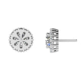 Diamond Halo Stud Earrings In 14k White Gold (0.28 ct.tw) - Thenetjeweler