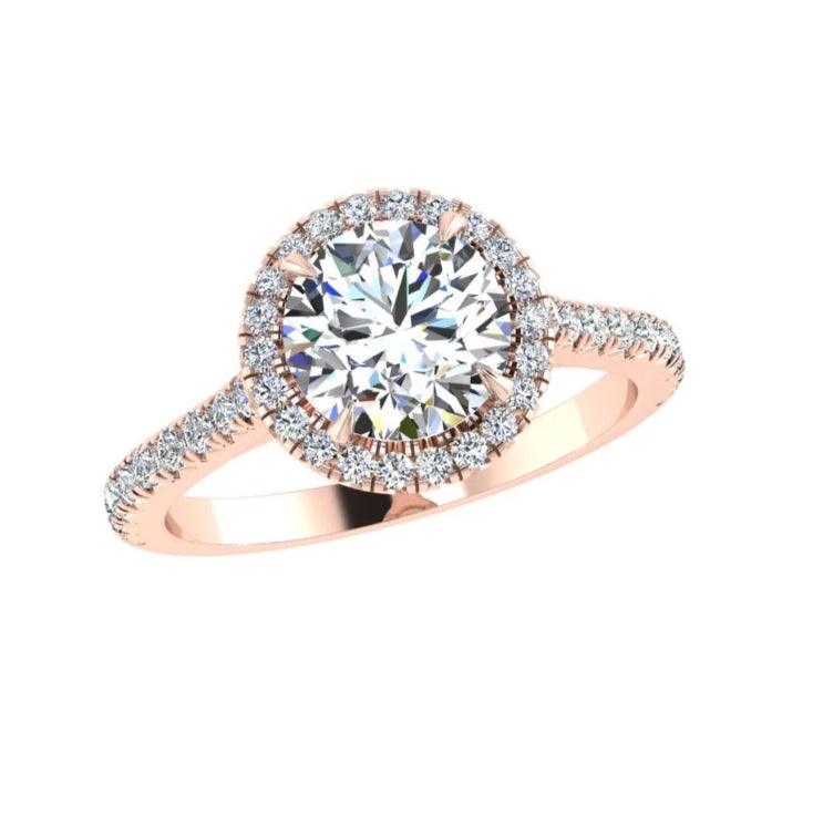 Platinum Round Diamond Halo Engagement Ring 0.40 ct. tw. - Thenetjeweler