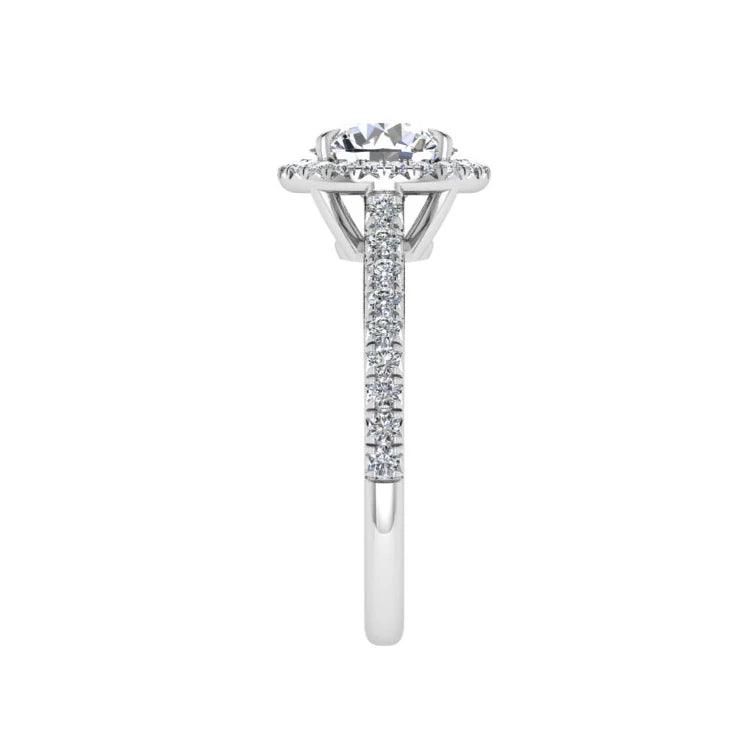 Platinum Round Diamond Halo Engagement Ring 0.40 ct. tw. - Thenetjeweler