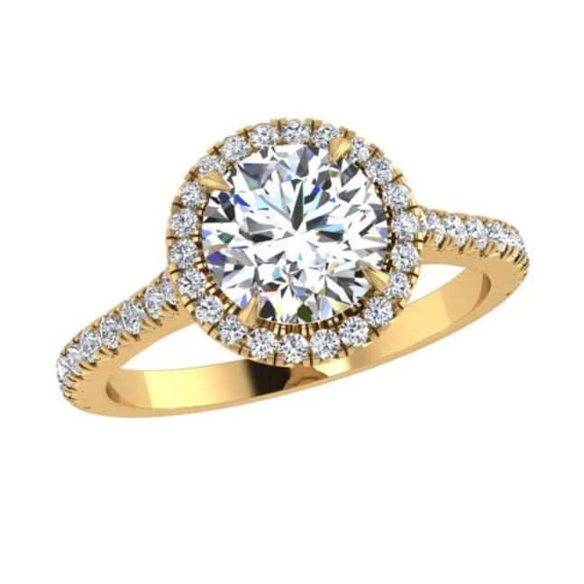 Platinum Round Diamond Halo Engagement Ring 0.40 ct. tw. - Thenetjeweler