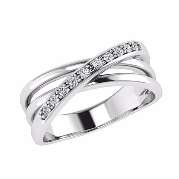 Crossover Diamond Ring 14K Gold - Thenetjeweler