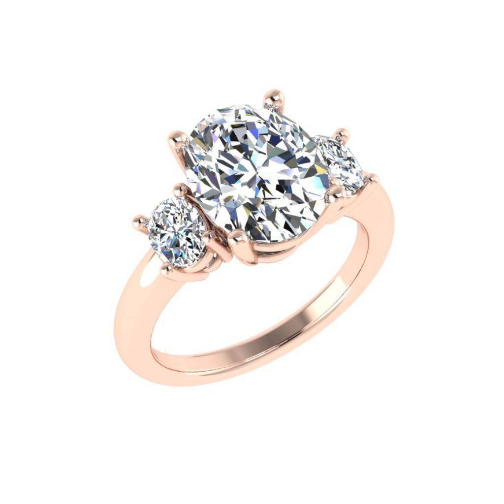 Oval Three Stone Diamond Engagement Ring 0.53 ct. t.w - Thenetjeweler