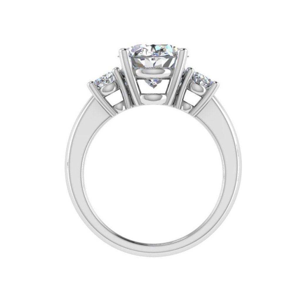 Oval Three Stone Diamond Engagement Ring 0.53 ct. t.w - Thenetjeweler