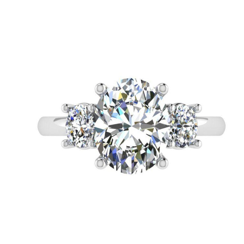 Oval Three Stone Diamond Engagement Ring 0.53 ct. t.w - Thenetjeweler