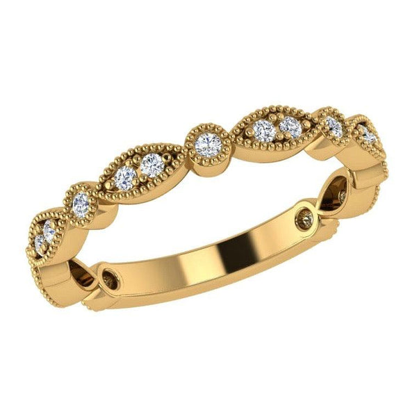 Round and Marquise Diamond Semi Eternity Ring 18K Gold (0.20 ct. tw.) - Thenetjeweler