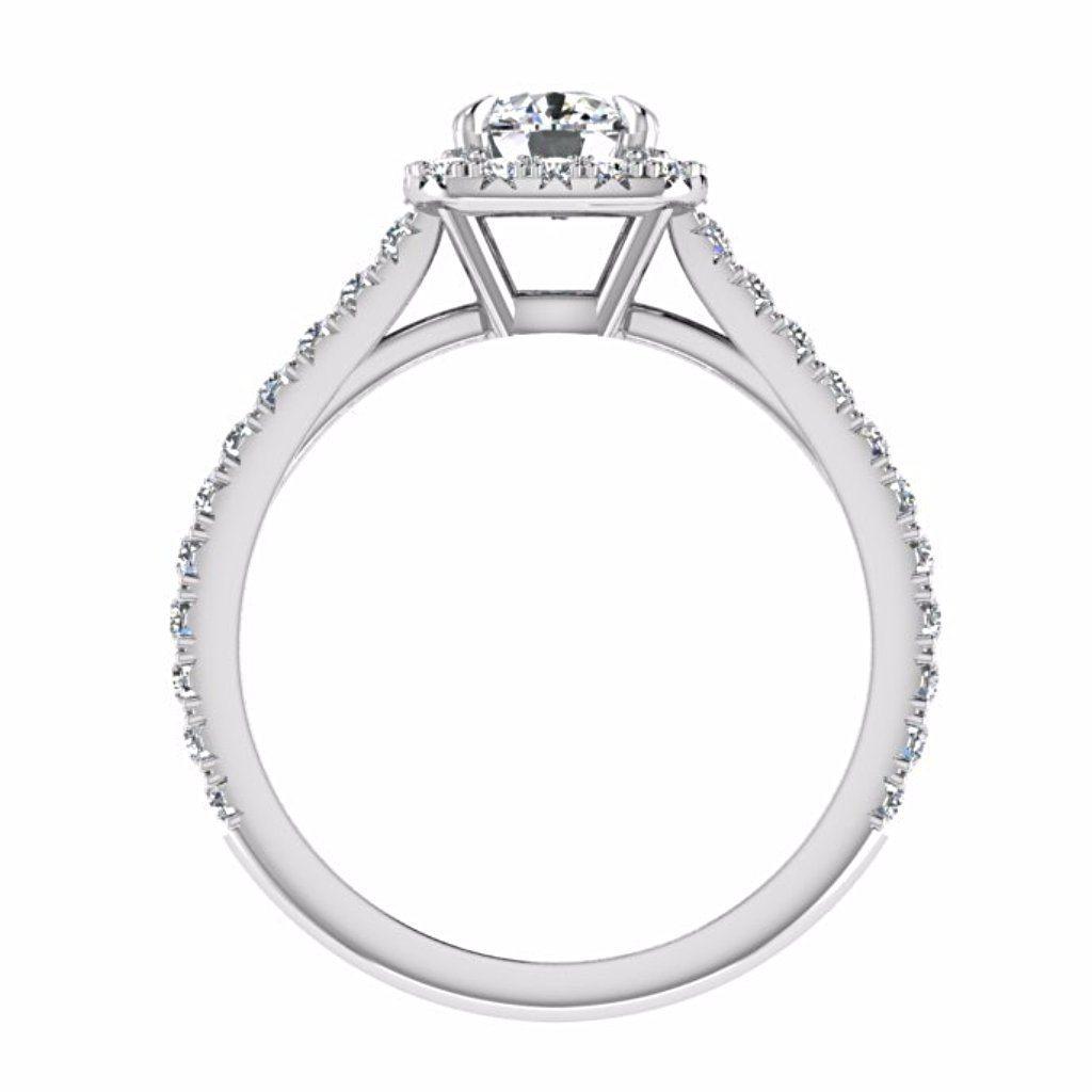 Cushion Halo Diamond Engagement Ring 18K White Gold (0.36 CT. TW) - Thenetjeweler