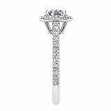 Cushion Halo Diamond Engagement Ring 18K White Gold (0.36 CT. TW) - Thenetjeweler