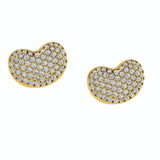 Diamond Heart Stud Earrings 18k Gold (0.45 carat .tw.) - Thenetjeweler