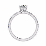 Round Diamond Engagement Ring with Side Stones 18K Gold 0.26 ct tw - Thenetjeweler