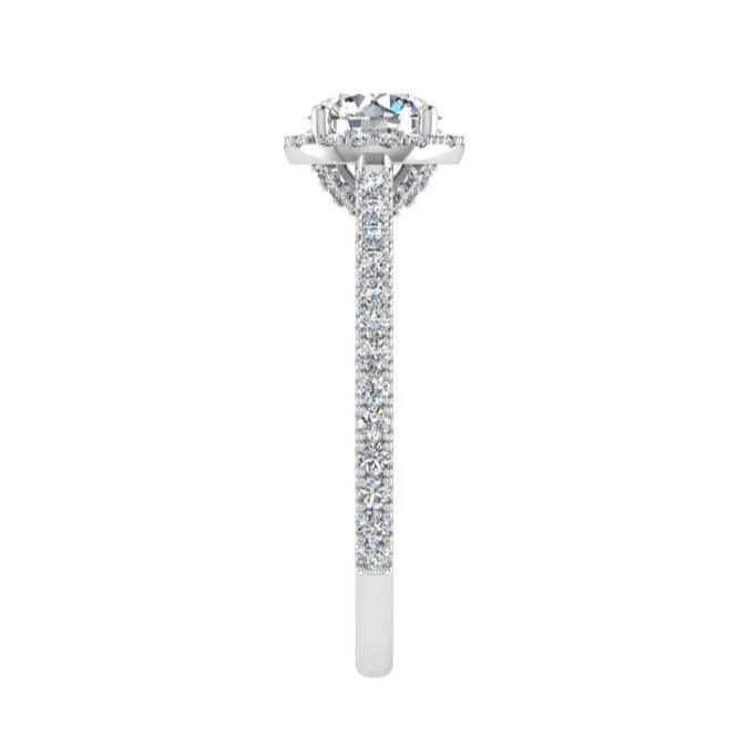 Round Diamond Single Halo Engagement Ring - Thenetjeweler