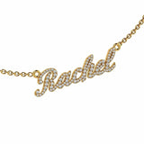 Personalized Name Necklace Rachel with Diamonds 14K Gold - Thenetjeweler