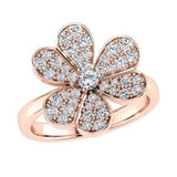 Flower Pave Diamond Ring 18K Gold (.65 ct. tw) - Thenetjeweler