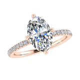 Oval diamond engagement ring with side stones 0.45 CTW - Thenetjeweler