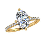 Oval diamond engagement ring with side stones 0.45 CTW - Thenetjeweler