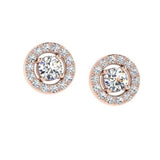 Round Illusion Diamond Stud Earrings - Thenetjeweler