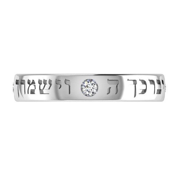 Personalized Engraved Ring with Diamonds 14K Gold - Thenetjeweler