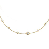 Bezel Diamond Necklace Gold 18K 0.60ctd - Thenetjeweler
