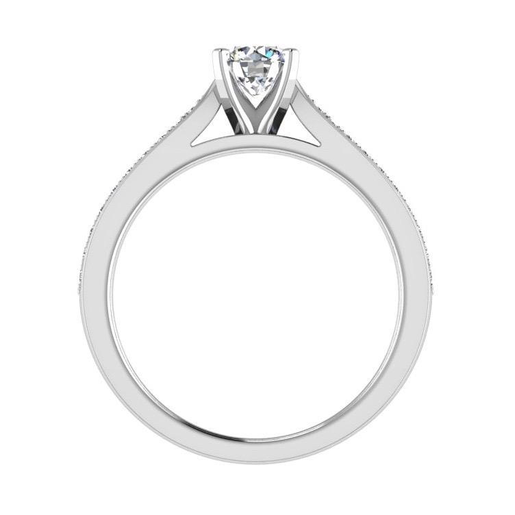 Round Diamond Engagement Ring with Side Stones (0.12 ct. tw) - Thenetjeweler