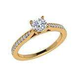Round Diamond Engagement Ring with Side Stones (0.12 ct. tw) - Thenetjeweler