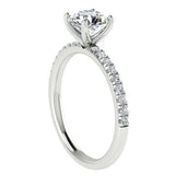 Diamond Side stone Engagement Ring 18K White Gold 0.20c - Thenetjeweler