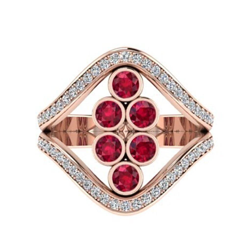 Ruby and Diamond  Ring 18K Yellow Gold - Thenetjeweler
