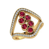 Ruby and Diamond  Ring 18K Yellow Gold - Thenetjeweler
