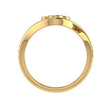 Ruby and Diamond Split Shank Ring 18K Yellow Gold - Thenetjeweler