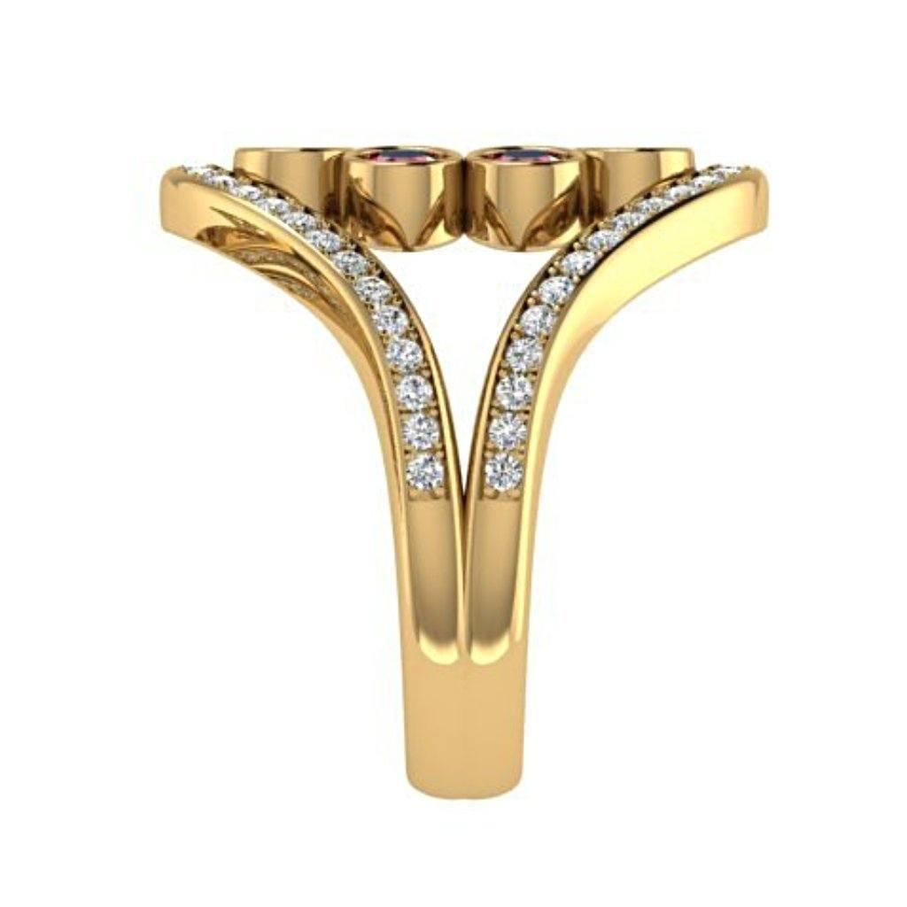 Ruby and Diamond  Ring 18K Yellow Gold - Thenetjeweler