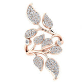 1.0 carat Diamond Leaf Ring 18K Rose Gold - Thenetjeweler