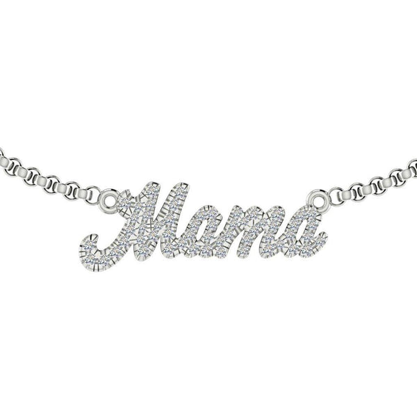 Personalized Mama Necklace Gold set with Diamonds - Thenetjeweler