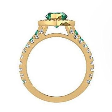 Marquise Diamond and Emerald Ring 18K Yellow Gold - Thenetjeweler