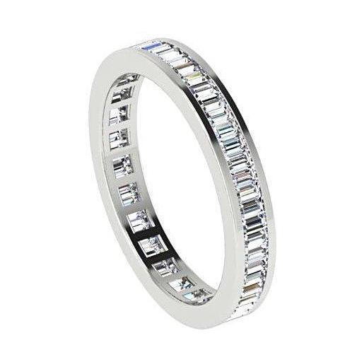 Baguette Diamond Eternity Ring 18K White Gold (1.20 ct. tw.) - Thenetjeweler