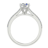 Diamond Engagement Ring Side Stones 18K White Gold - Thenetjeweler