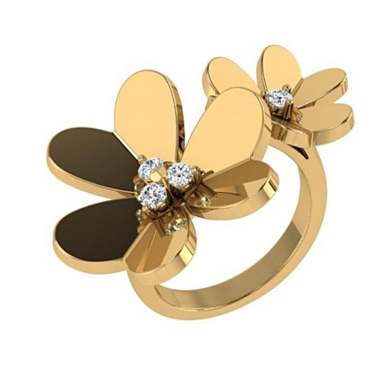 Two flower diamond ring - Thenetjeweler