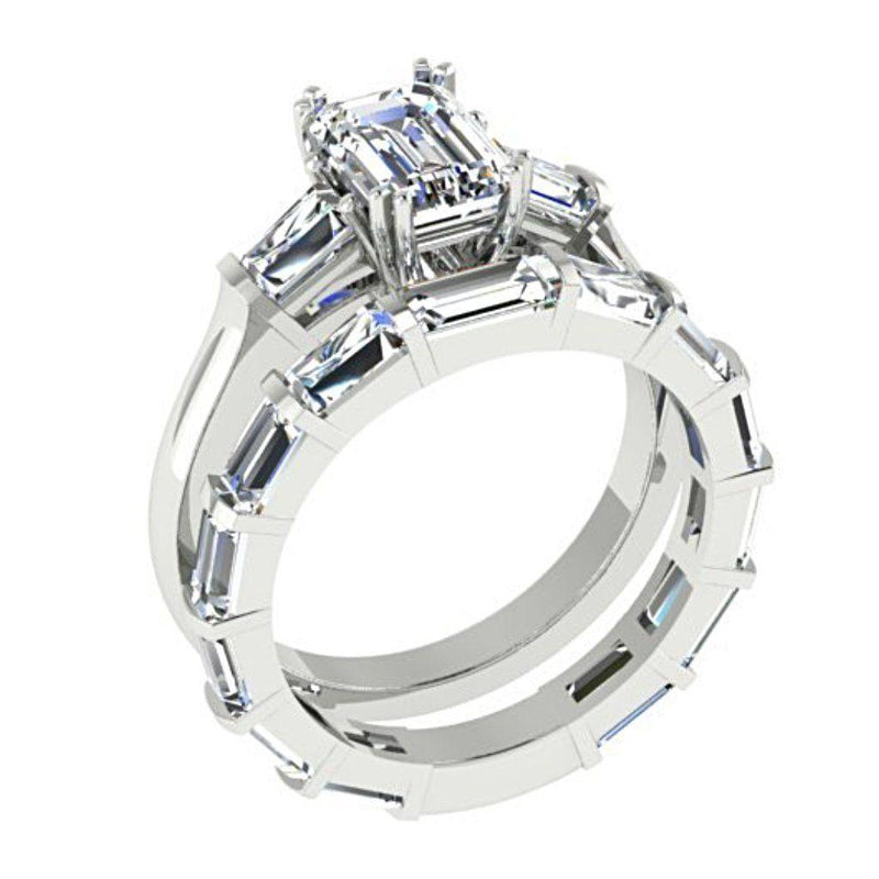 2.52 cwt Baguette Diamond Eternity Ring 18K White Gold - Thenetjeweler