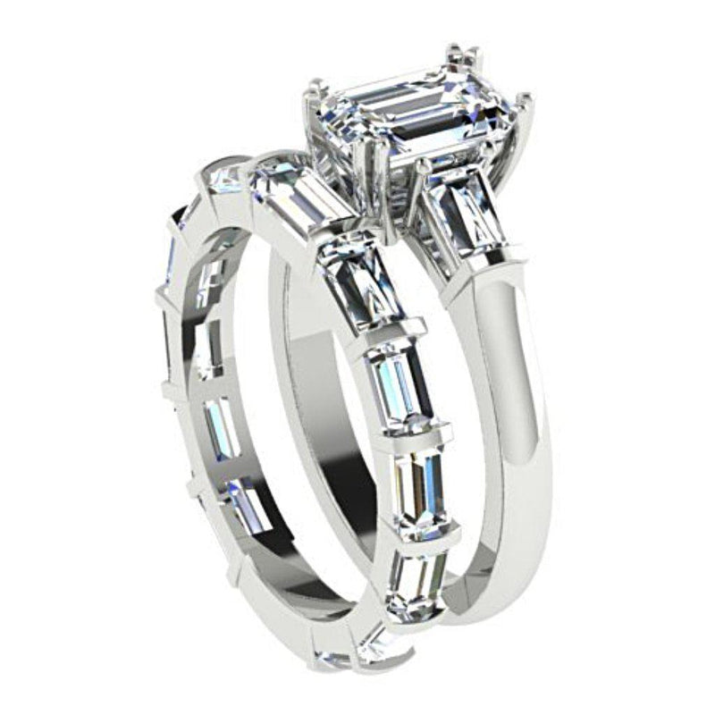 2.52 cwt Baguette Diamond Eternity Ring 18K White Gold - Thenetjeweler