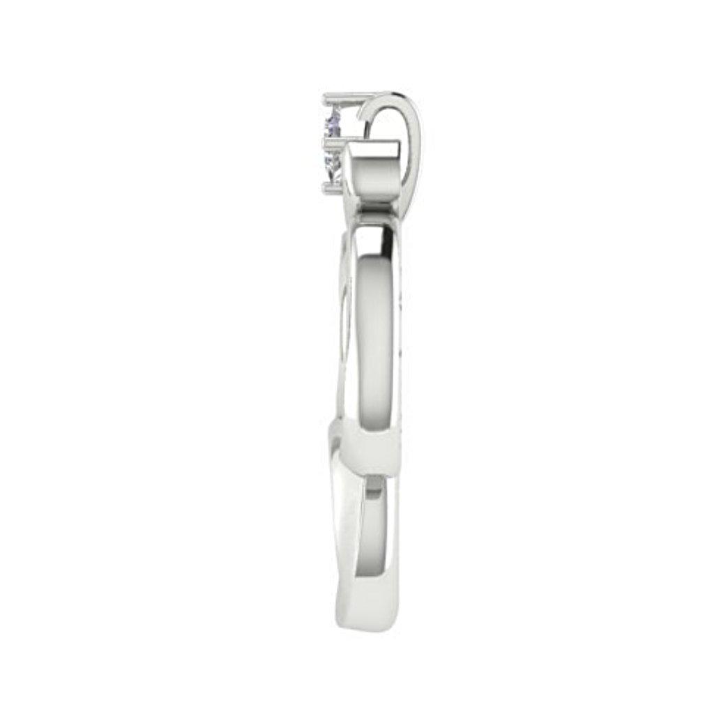 Ohm Pendant Necklace with 0.25 carat Diamond 14K White Gold - Thenetjeweler