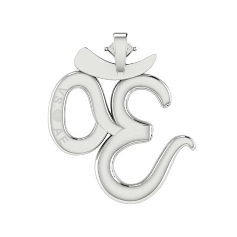 Ohm Pendant Necklace with 0.25 carat Diamond 14K White Gold - Thenetjeweler