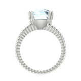 Blue Topaz Cable Coil Band Ring 14K White Gold - Thenetjeweler