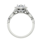 Pear Diamond Halo Engagement Ring 18K White Gold - Thenetjeweler