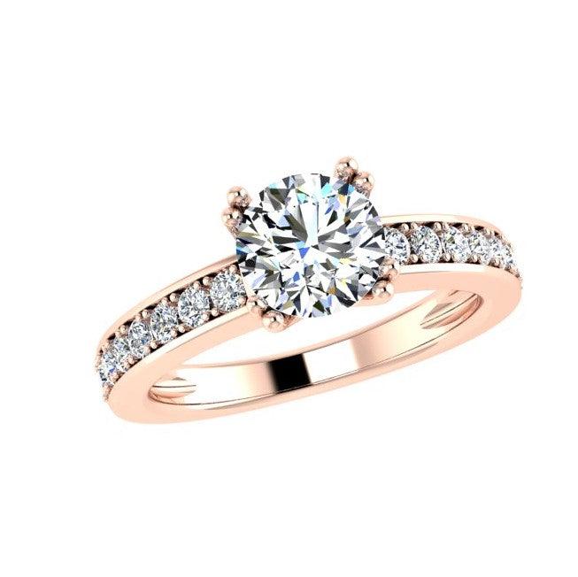 Round Diamond Engagement Ring 18K White Gold 0.36CT TDW - Thenetjeweler
