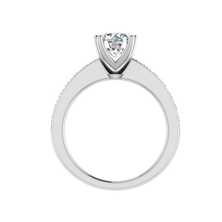 Round Diamond Engagement Ring 18K White Gold 0.36CT TDW - Thenetjeweler
