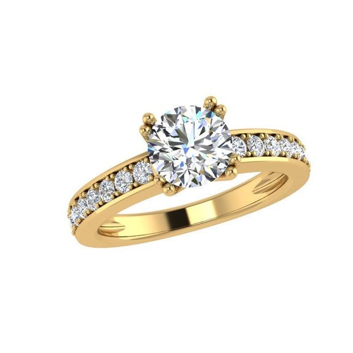 Round Diamond Engagement Ring 18K White Gold 0.36CT TDW - Thenetjeweler