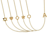 Sideways Initial Necklace 14k Gold - Thenetjeweler